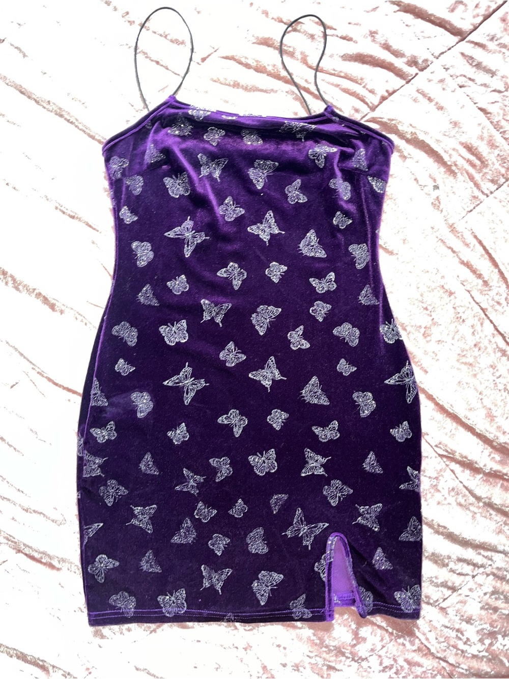 Zaful Shimmery Purple Velvet Slip